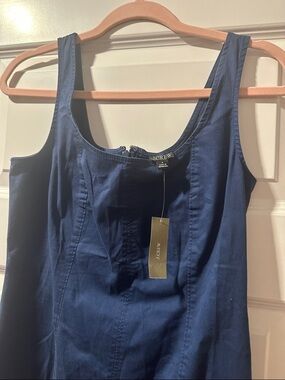 J. Crew Deep Navy Sleeveless Sheath Dress